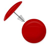 Soul-Cats® A pair of cute ear studs made of acrylic, with a pin made of stainless steel, round - 2.5 cm, red