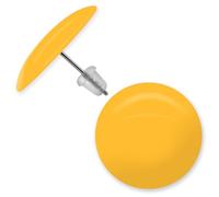 Soul-Cats® A pair of cute ear studs made of acrylic, with a pin made of stainless steel, round - 2.5 cm, yellow