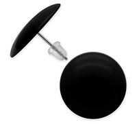 Soul-Cats® A pair of cute stud earrings with pin made of stainless steel, color: black
