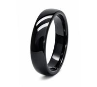 Soul-Cats Ceramic Ring Classic Black Simple & Smooth Band Ring Partner Ring Women Men, 64 (20.4), Ceramic