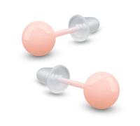 Soul-Cats Ceramic Stud Earrings 6mm Ball Pearl - Multicoloured, Unisex, with Silicone Clasp, Lightweight & Skin Friendly, 6 mm, Ceramic, No Gemstone