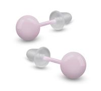 Soul-Cats Ceramic Stud Earrings 6mm Ball Pearl - Multicoloured, Unisex, with Silicone Clasp, Lightweight & Skin Friendly, 6 mm, Ceramic, No Gemstone