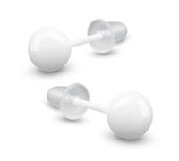 Soul-Cats Ceramic Stud Earrings 6mm Ball Pearl - Multicoloured, Unisex, with Silicone Clasp, Lightweight & Skin Friendly, 6 mm, Ceramic, No Gemstone