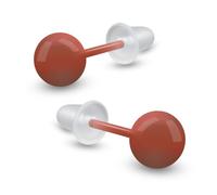 Soul-Cats Ceramic Stud Earrings 6mm Ball Pearl - Multicoloured, Unisex, with Silicone Clasp, Lightweight & Skin Friendly, 6 mm, Ceramic, No Gemstone