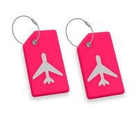 Soul-Cats Colourful Silicone Luggage Tag with Steel Wire Luggage Tag Colour: 2 Pink