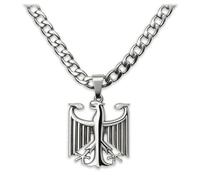 Soul-Cats Federal Eagle Pendant with Necklace or Individually Made of 316L Stainless Steel, Hand Polished in Silver or Gold, Various Chains & Lengths 55-70 cm, Gift Boxed, Kettenlänge: 70 cm