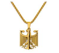 Soul-Cats Federal Eagle Pendant with Necklace or Individually Made of 316L Stainless Steel, Hand Polished in Silver or Gold, Various Chains & Lengths 55-70 cm, Gift Boxed, Kettenlänge: 60 cm