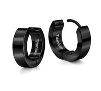 Soul-Cats G23 Titanium Hinged Hoop Earrings in Black - Ultra-Lightweight Unisex Hoop Earrings for Women and Men