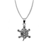 Soul-Cats Genuine 925 silver turtle pendant with chain and matching ear studs, Silver