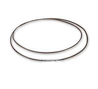 Soul-Cats Leather Necklace Stainless Steel Push Lever Clasp Black Brown Dark Brown Length 42 - 60 cm 4 Thickness 2 3 4 5 mm, 2 mm, dunkelbraun, 60 cm, Leather