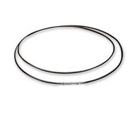 Soul-Cats Leather Necklace Stainless Steel Push Lever Clasp Black Brown Dark Brown Length 42 - 60 cm 4 Thickness 2 3 4 5 mm, 2 mm, schwarz, 50 cm, Leather