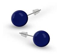 Soul-Cats Round Ball Stud Earrings Red Black White Pink Yellow Blue Green Grey Turquoise, Acrylic, metal