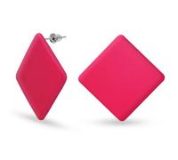 Soul-Cats Square Stud Earrings Square Geometric Red Black White Pink Yellow Blue Green Orange