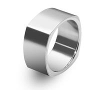 Soul-Cats Stainless Steel Ring for Men or Women - Square & Geometric Extra Wide Brushed Silver Unisex Statement Ring, Breit, Stainless Steel, No Gemstone