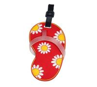 Soul-Cats Suitcase Tag Cute Flip Flops Colourful Silicone Luggage Tag Name Tag & Travel Tag for Suitcases, Bags & Backpacks, Red