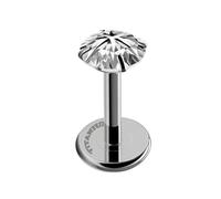 Soul-Cats Titanium G23 Labret Piercing with Cubic Zirconia - Internally Threaded Round Hypoallergenic 2/3/4/5mm Medical Jewellery for Lip, Ear & Body Piercing - Colours White & Rainbow, 3 mm, Plastic