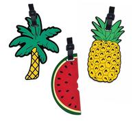 Soul-Cats Tropical Silicone Luggage Tag with Name Tag Holiday Travel Tag for Suitcases, Bags & Backpacks, Set