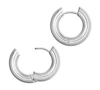 Soul-Cats Wide Stainless Steel Hoop Earrings in Gold Silver Black