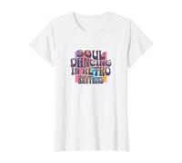 Soul Dancing in Retro Rhythms Groovy Value Graphic T-Shirt, Women, White, M