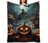 SOUL FLEX Custom Halloween Blanket, Personalized Flannel Blanket Halloween Throw Blanket for Sofa Couch Room Bed, for Men Women Daughter Son Kids