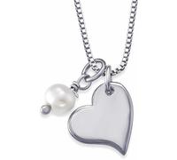 SOUL FLEX Custom Pearl Heart Necklace Personalised Sterling Silver Necklace Custom Gold Jewellery Customised Dainty Pendant Birthday Gift Ideas for Women Girl Teenage(Gift Box Included)