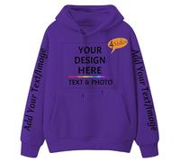 SOUL FLEX Personalised Hoodie Cotton Sweatshirt 4 Sides Print with Any Text or Logo - Custom Unisex Pullover for Men & Women - Comfortable, Durable & Stylish for Events, Workwear & Gifts Light Purple