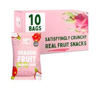 Soul Fruit - Freeze Dried Dragon Fruit Crisps - Crunchy Dried Fruit Snack - No Added Sugar - High in Fibre - Low Calorie Snacks - Gluten Free - Healthy Snacks for Adults & Kids - 10 x 20g