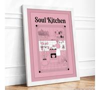 Soul Kitchen Modern Framed Wall Art Print A2 (59.4×42cm) White, Wall Decor for Living Room, Bedroom, Office & Home, Ready to Hang, Art Gift