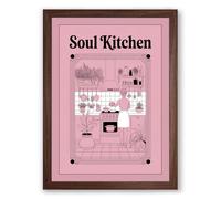 Soul Kitchen Modern Framed Wall Art Print A3 (42×29.7cm) Walnut, Wall Decor for Living Room, Bedroom, Office & Home, Ready to Hang, Art Gift