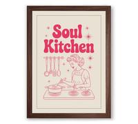 Soul Kitchen Retro Framed Wall Art Print A2 (59.4×42cm) Walnut, Wall Decor for Living Room, Bedroom, Office & Home, Ready to Hang, Art Gift