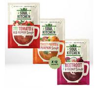 Soul Kitchen Soup | Healthy Packet Instant Soup | Vegan & Gluten-Free | Low-cal vegetable blend | healthy hot snacks | cup-a-soup-alternative| 12 x 25g | (Pack of 12, Variety Pack)