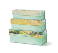 Soul & Lane Decorative Storage Boxes with Lids, Set of 3 Cardboard Boxes for Home Décor and Documents, Memory Organizers for Keepsakes with Magnetic Closure, Photo Storage, Pastoral Tranquility