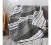Soul & Lane Madrona Cotton Patchwork Bedding Quilted Throw - 50" x 60" | Modern Lap Bedding Quilt for Couch and Bed