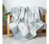 Soul & Lane Memory Lane 100% Cotton Real Patchwork Quilted Throw (127cm x 152cm) | Home Chic Multicolor Decorative Lap Throw Quilt for Bed Couch Sofa