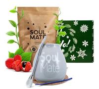Soul Mate Yerba Mate Accessories Gift Set 0.5kg | Soul Mate Energia 500g | Organic Mate Tea | Brazilian | Calabash | Bombilla | Coaster | Energy Drink | Loose Leaf Tea