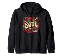 Soul Music Retro 70s Funk Groove Vintage Zip Hoodie