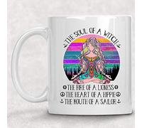 Soul of a Witch Mug Watercolor Art Coffee Cup Hippie Gift for Her 11OZ, White