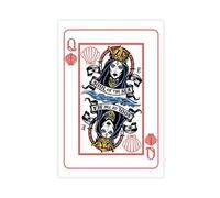 Soul of The Ocean-Red Queen Poker Poster Canvas Poster Bedroom Decor Landscape Office Room Decor Gift 16x24inch(40x60cm)