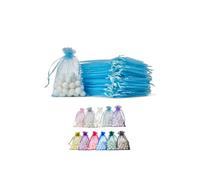 Soul Projekt 100pcs Light Blue 10x15cm Drawstring Organza Gift Bags for Wedding, Birthday, Christmas, Anniversary, Baby Shower