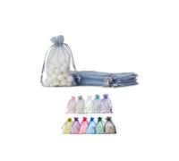 Soul Projekt 25pcs Organza Gift Bags, Grey 10x15cm Drawstring Gift Bags, Drawstring Net Bags for Favours, Jewellery, Diwali Mini Bags, Wedding Sweet Bags, Party, Organza Bags Small