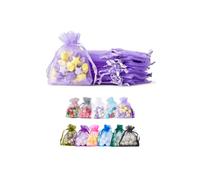 Soul Projekt 25pcs Organza Gift Pouches, Light Purple 7x9cm Drawstring Net Bags for Favours, Jewellery, Birthdays, Diwali, Wedding, Party, Christmas All Occasions