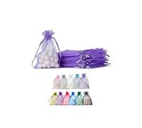 Soul Projekt 50pcs Organza Gift Bags, Light Purple 10x15cm Christmas Drawstring Gift Bags, Drawstring Bags for Favours, Jewellery, Diwali Mini Bags, Wedding Sweet Bags, Party, Organza Bags Small