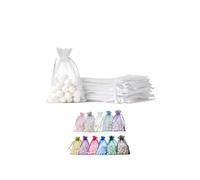 Soul Projekt 50pcs Organza Gift Bags, White 10x15cm Drawstring Gift Bags, Wedding Party Favours, Jewellery, Crafts, Crystals, Treats, Sweets, Party Bags, Organza Pouches All Occasions