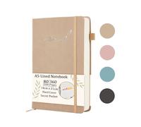 Soul Projekt A5 Notebook Beige, Lined 360 pages Journal Notebooks for Women and Men, Bullet A5 Notepad with Elastic Closure and Pen Loop, University Essential Note book, Study Gifts