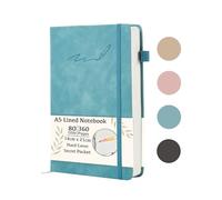 Soul Projekt A5 Notebook Blue, Lined 360 pages Journal Note books for Women and Men, Bullet A5 Notepad with Elastic Closure and Pen Loop, Travelers Hardback Notebook, University Study Essential Diary
