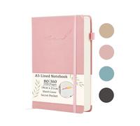 Soul Projekt A5 Notebook Pink, Lined 360 pages Journal Notebooks for Women, Bullet A5 Notepad with Elastic Closure and Pen Loop, University Essential Note book, Study Gifts