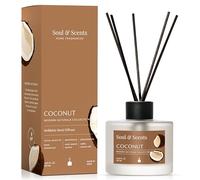 Soul & Scents 120Ml Coconut Reed Diffuser Set| Free 6 Fiber Reed Sticks | Stress Relief & Aromatherapy | Long-Lasting, Smoke-Free Air Freshener for Home, Bedroom & Office | Ideal for Gifting