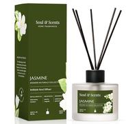 Soul & Scents 120Ml Jasmine Reed Diffuser Set | Free 6 Fiber Reed Sticks |Toxin Free & Stress Relief | Long Lasting | Smoke Less Room Freshener for Home, Bedroom, Living Room & Office