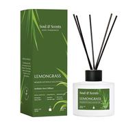 Soul & Scents 120Ml Lemongrass Reed Diffuser Set | Free 6 Fiber Reed Sticks | Stress Relief & Aromatherapy | Long-Lasting, Smoke-Free Air Freshener for Home, Bedroom & Office | Ideal for Gifting