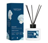 Soul & Scents 120Ml Ocean Reed Diffuser Set | Free 6 Fiber Reed Sticks |Toxin Free & Stress Relief | Long Lasting | Smoke Less Room Freshener for Home, Bedroom, Living Room & Office
